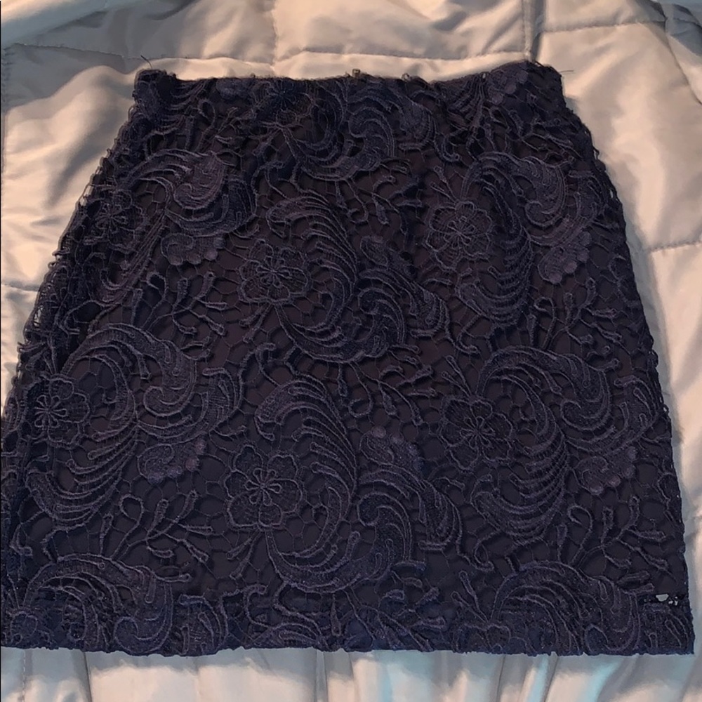 Navy blue skirt.